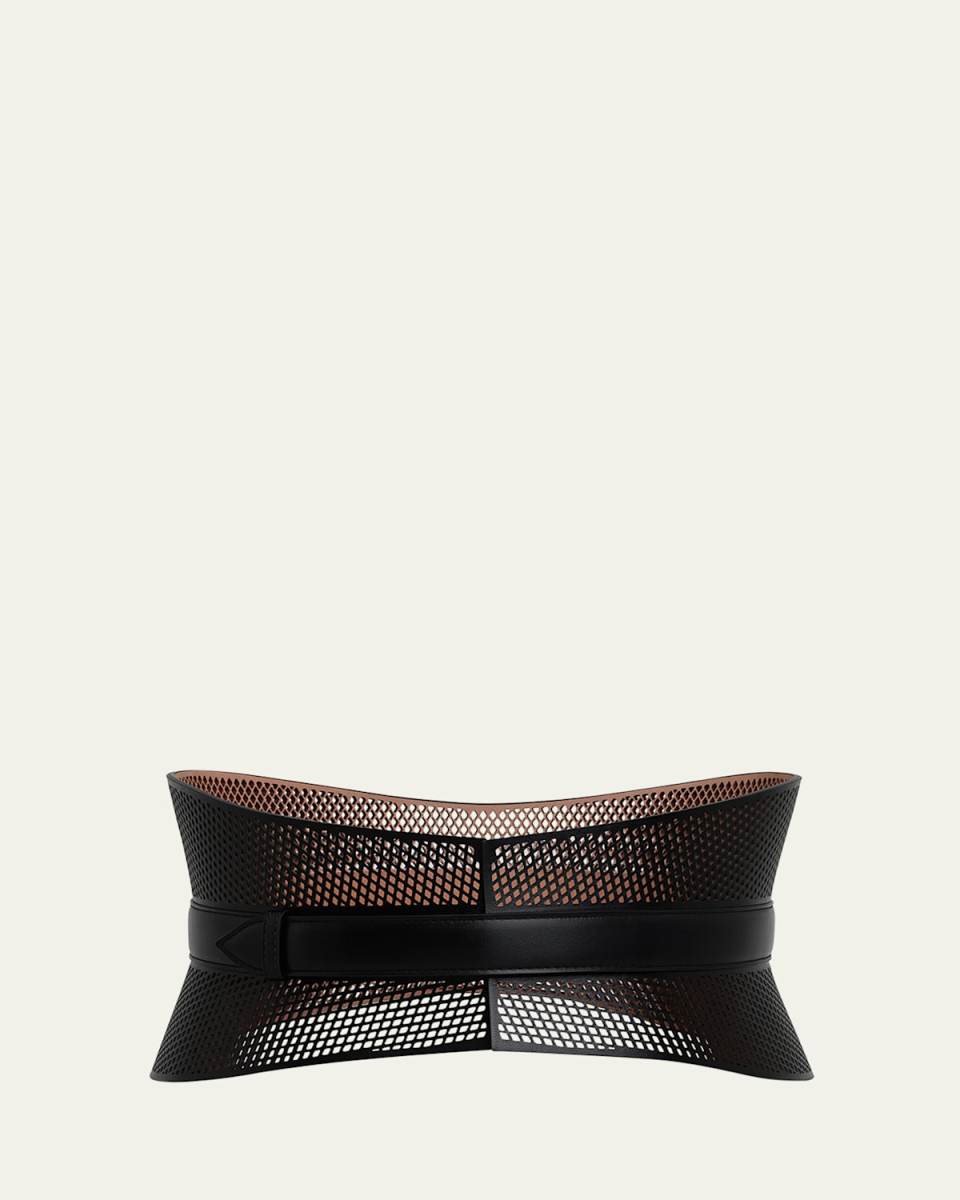 Curved Wide Bustier Leather Belt
